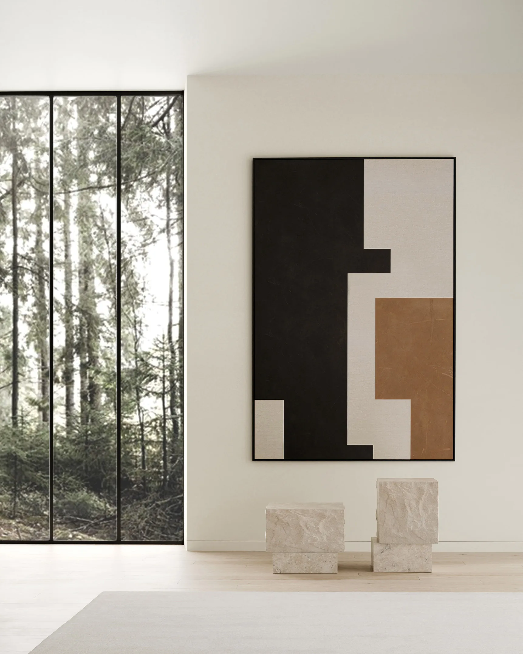 템플 사이드 테이블 로우 42x40 cm, Chrome-limestone 101 Copenhagen | 101 코펜하겐