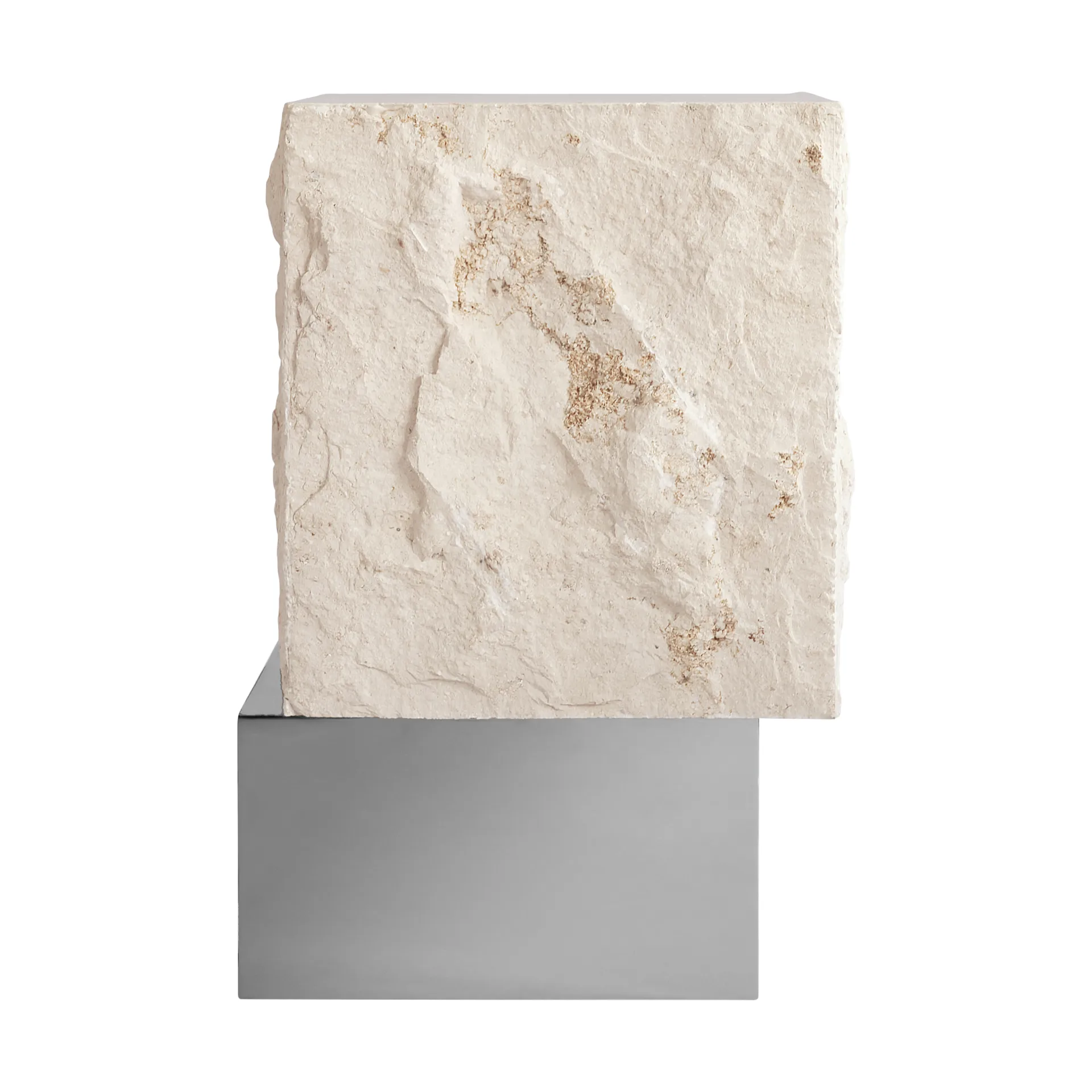 템플 사이드 테이블 톨 50x33 cm, Chrome-limestone 101 Copenhagen | 101 코펜하겐