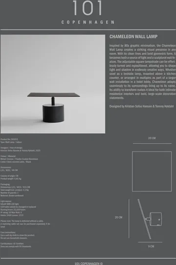 카멜레온 벽 조명 - Burned Black - 101 Copenhagen | 101 코펜하겐