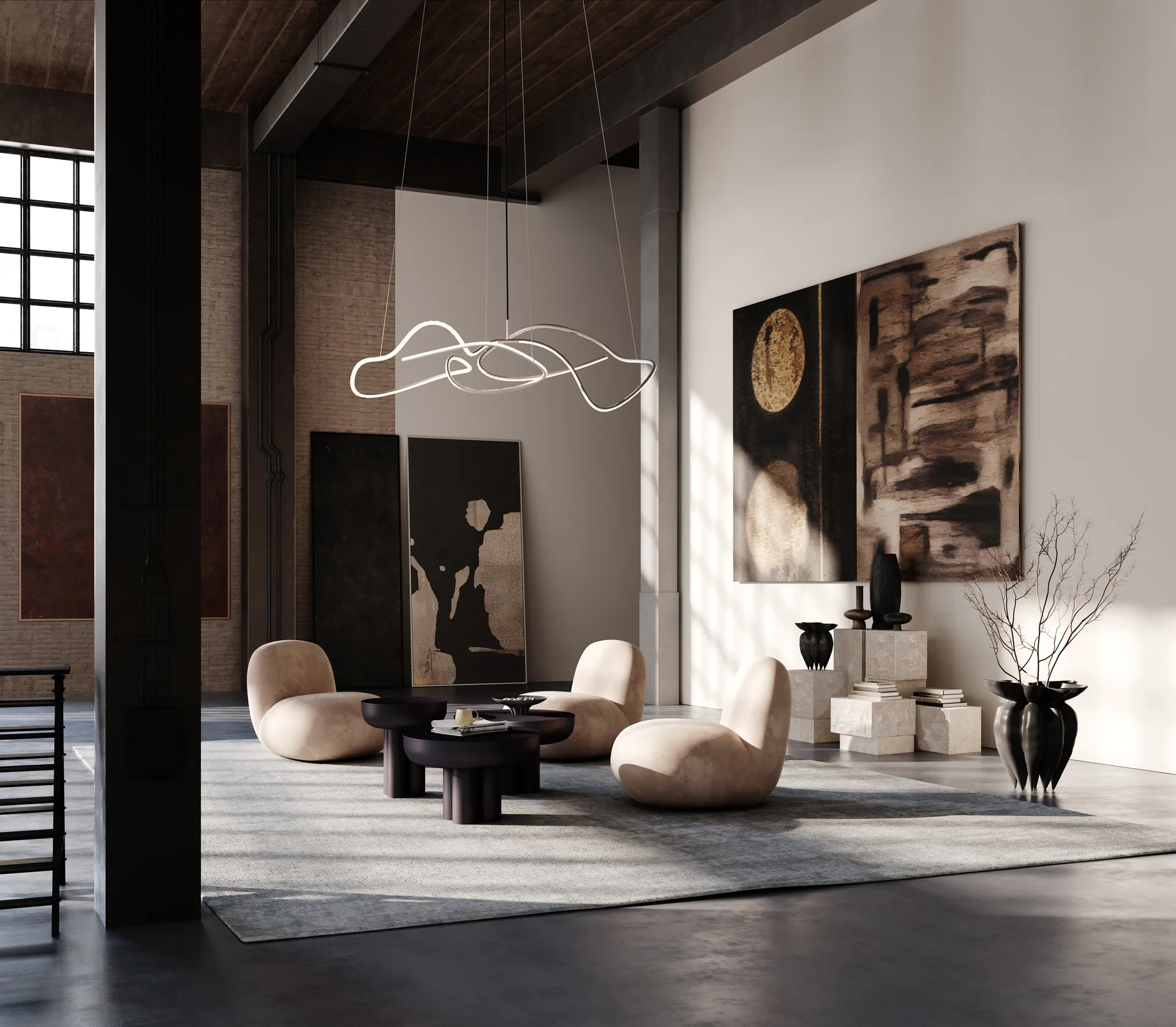 고스트 샹들리에 빅 천장 조명, Chrome 101 Copenhagen | 101 코펜하겐