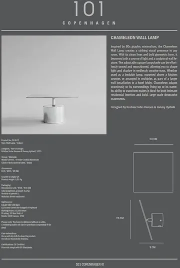 카멜레온 벽 조명 - Chrome - 101 Copenhagen | 101 코펜하겐