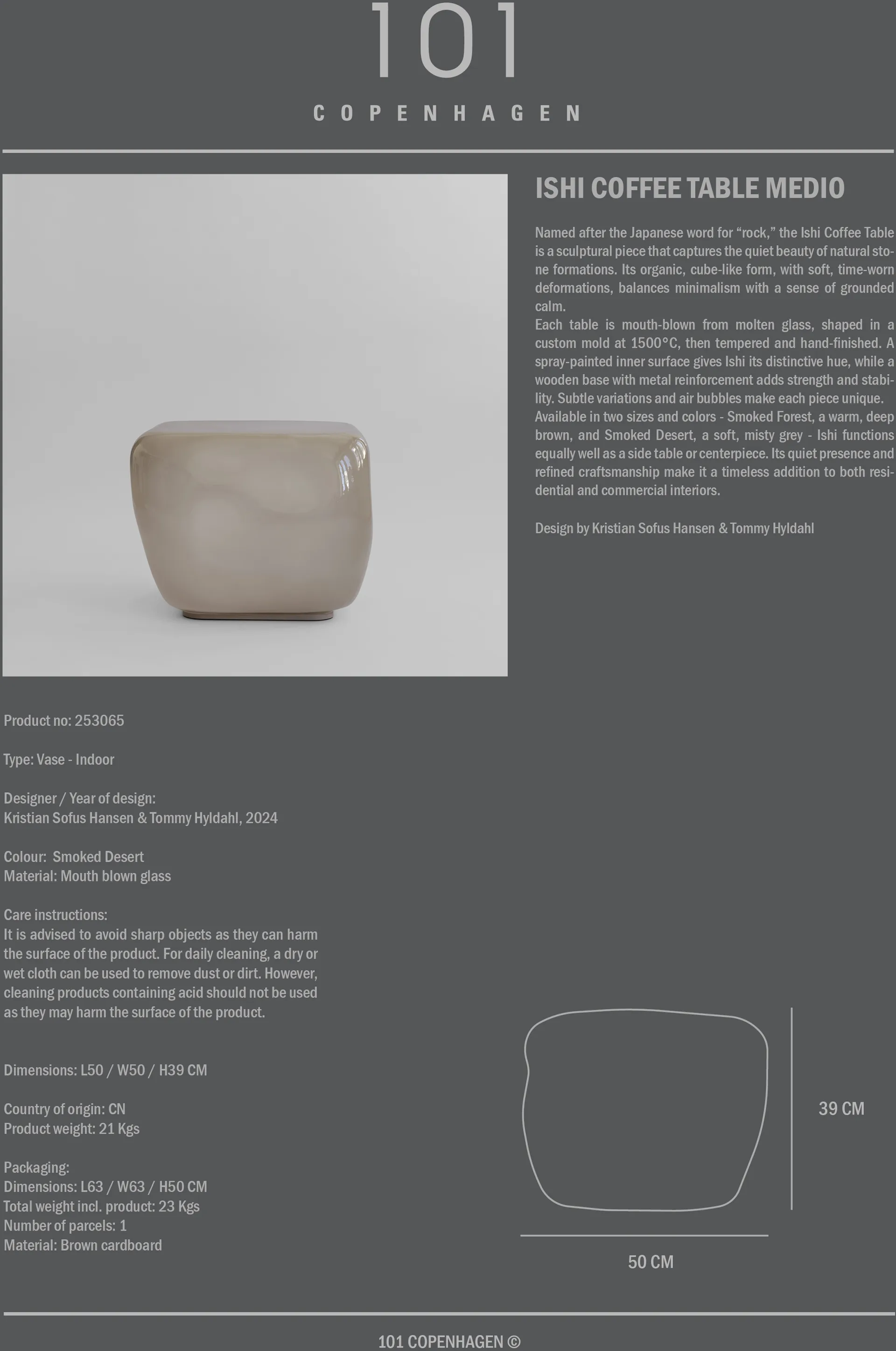이시스 커피 테이블 미듐, Smoked desert 101 Copenhagen | 101 코펜하겐