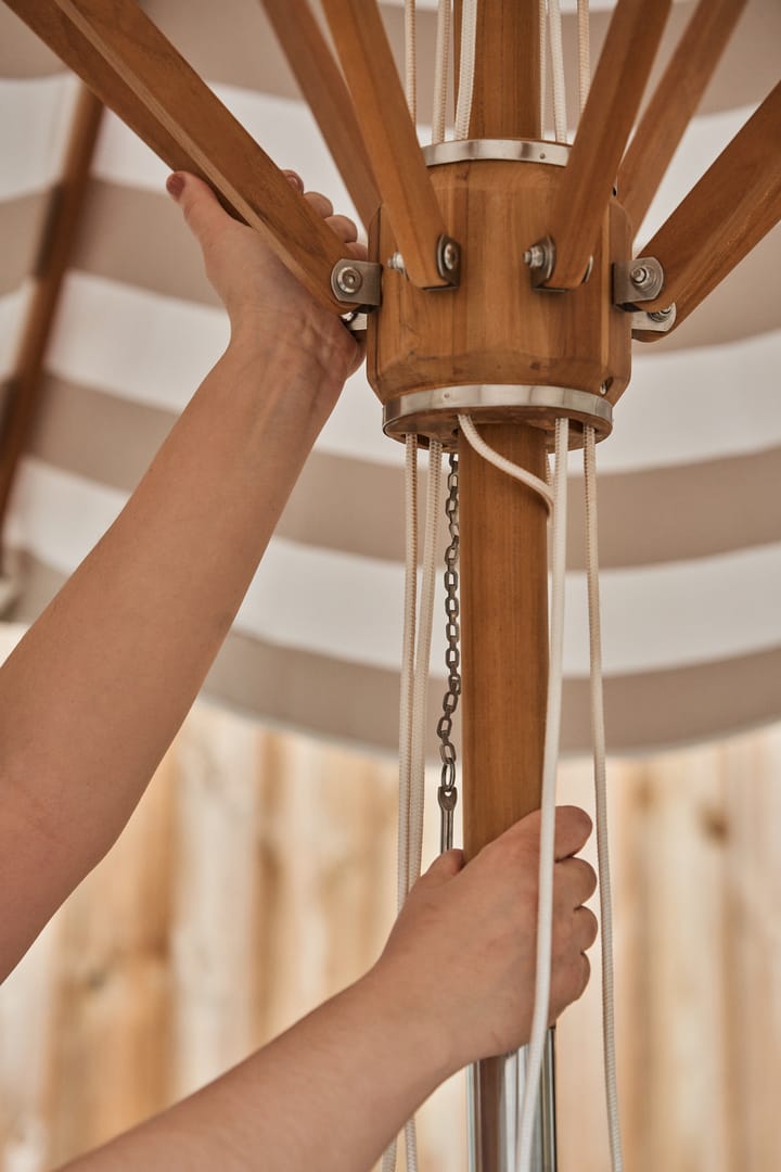 히슐트 파라솔 270 cm, Beige stripe-teak 1898