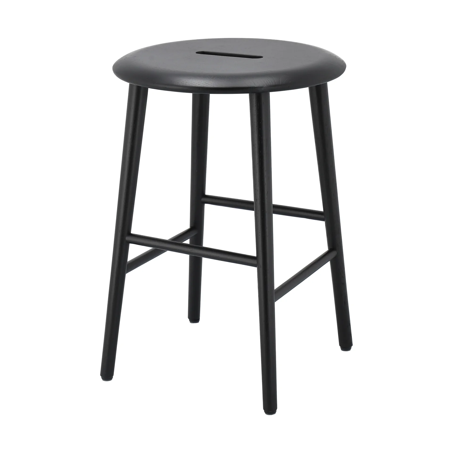 노르보 라운드 스툴 53 cm, Black lacquered oak, Ø38x53 cm 1898