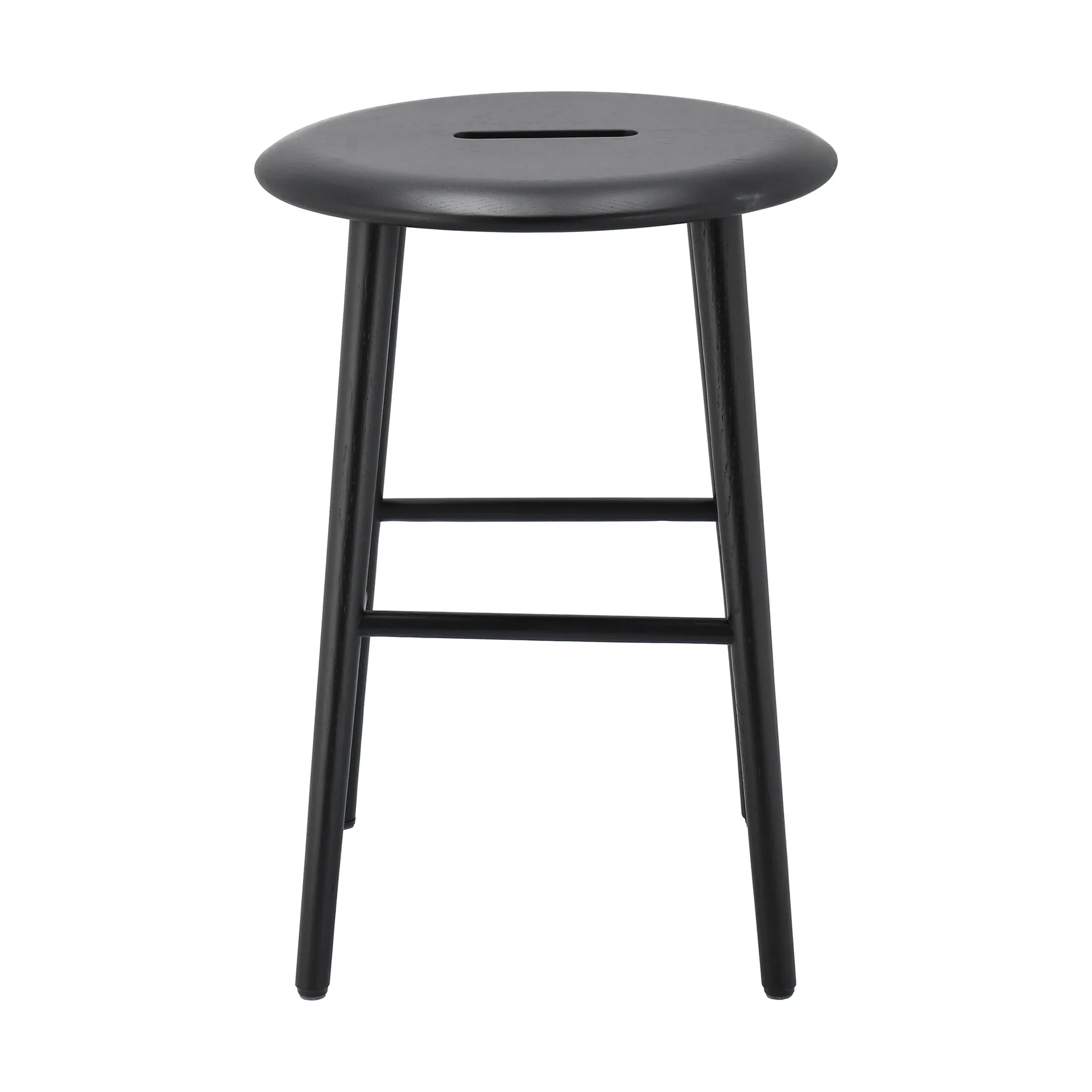 노르보 라운드 스툴 53 cm, Black lacquered oak, Ø38x53 cm 1898