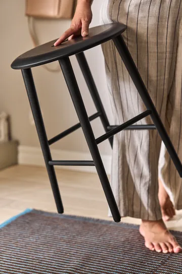 노르보 라운드 스툴 53 cm - Black lacquered oak, Ø38x53 cm - 1898