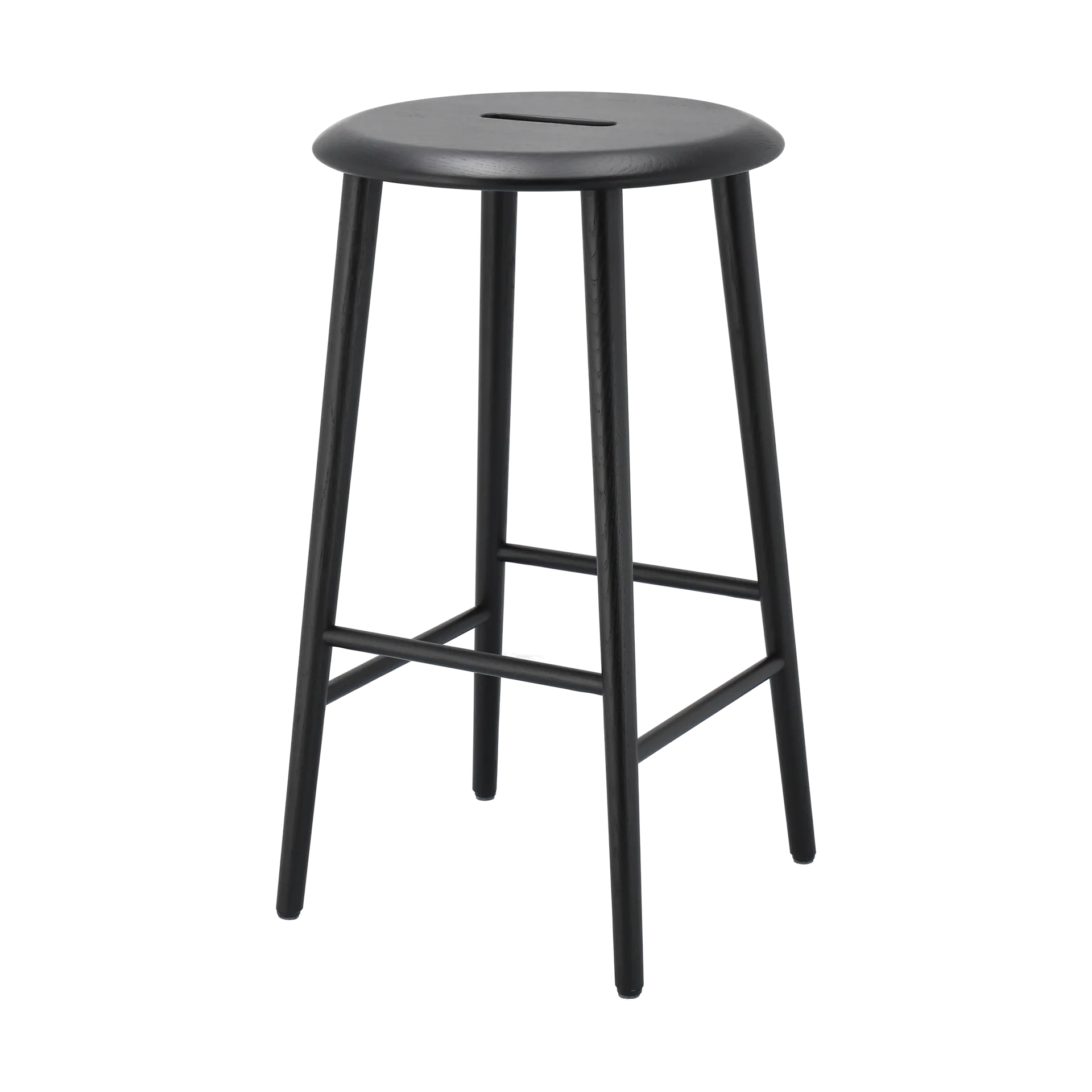 노르보 라운드 바 스툴 65 cm, Black lacquered oak 1898