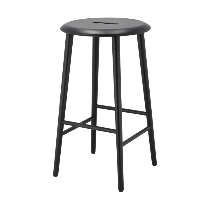 노르보 라운드 바 스툴 65 cm - Black lacquered oak - 1898