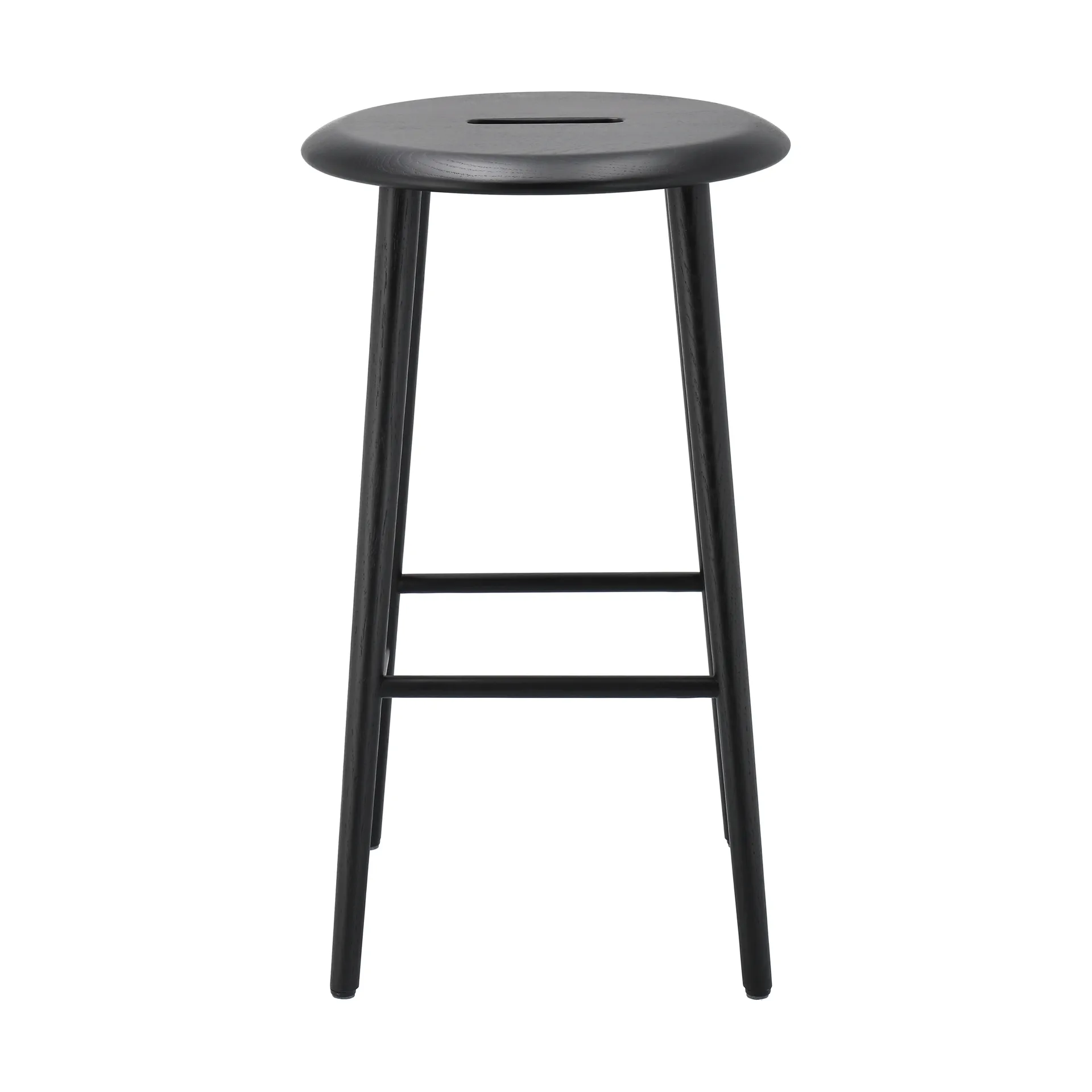 노르보 라운드 바 스툴 65 cm, Black lacquered oak 1898
