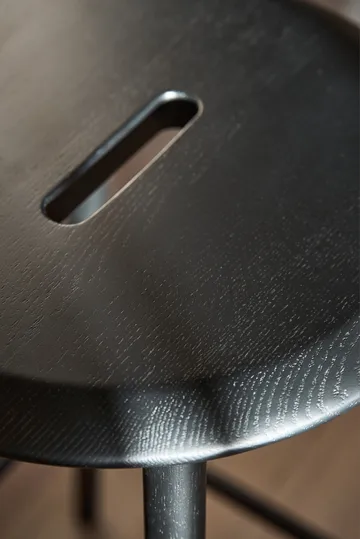 노르보 라운드 바 스툴 65 cm - Black lacquered oak - 1898