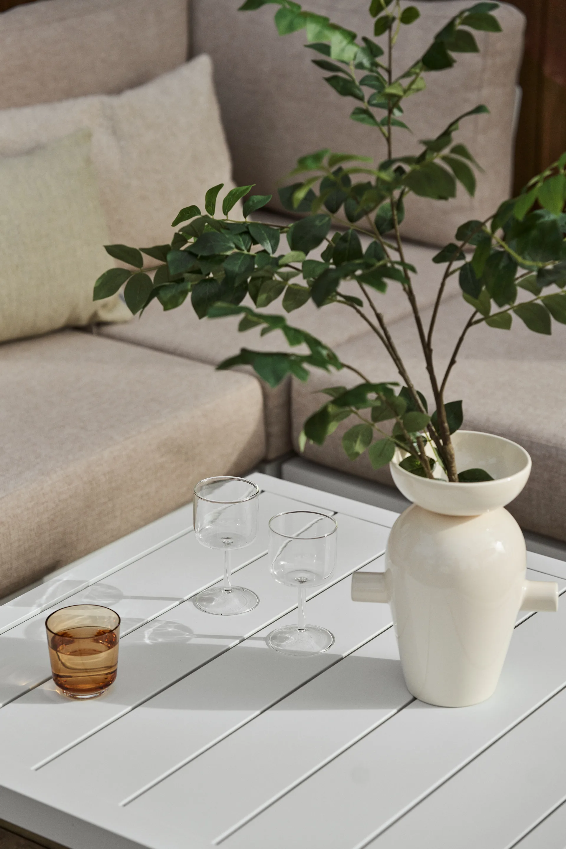 산탄데르 커피 테이블 78x78x40 cm, White aluminium 1898