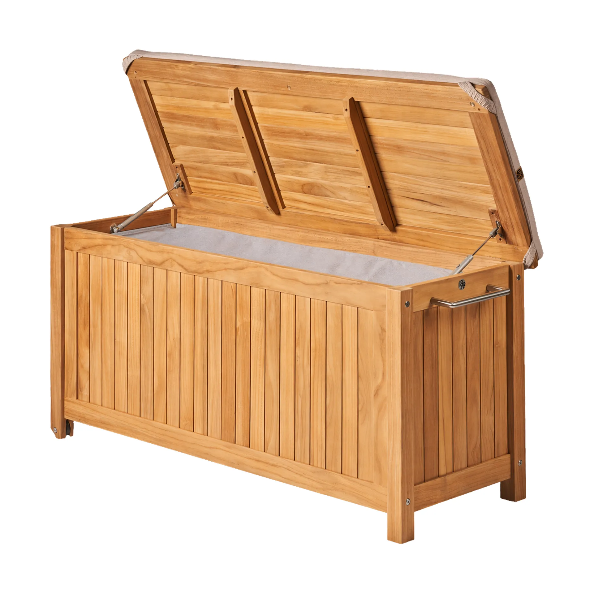 비야르크네스 쿠션 박스 바퀴 포함 S 130x50x60 cm, Teak 1898