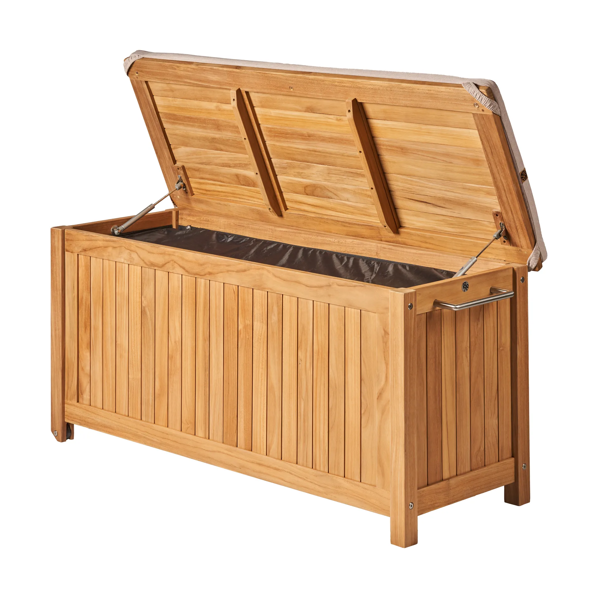 비야르크네스 쿠션 박스 바퀴 포함 S 130x50x60 cm, Teak 1898