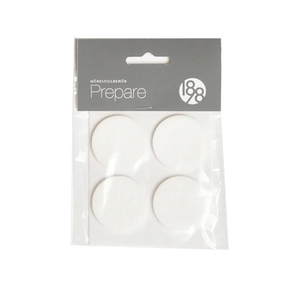 프리페어 가구 플로어 프로텍터, White, self-adhesive felt, ø38 mm, 4 pcs 1898