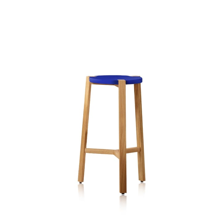 해피 바 스툴 로우 - Blue, oak legs - A2 | 에이투