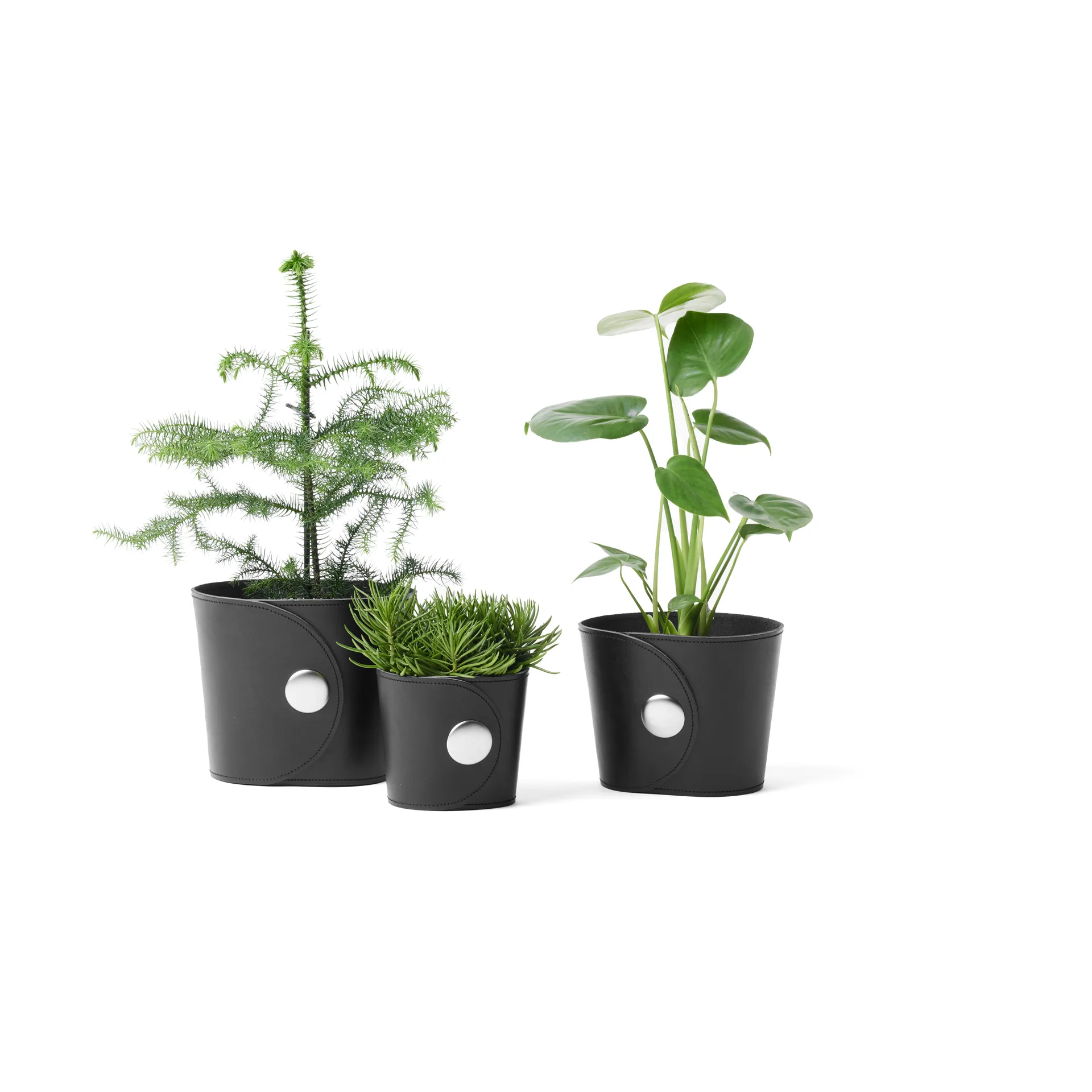 허그 플라워팟, Tärnsjö Leather Black, Ø12x14 cm A2 | 에이투