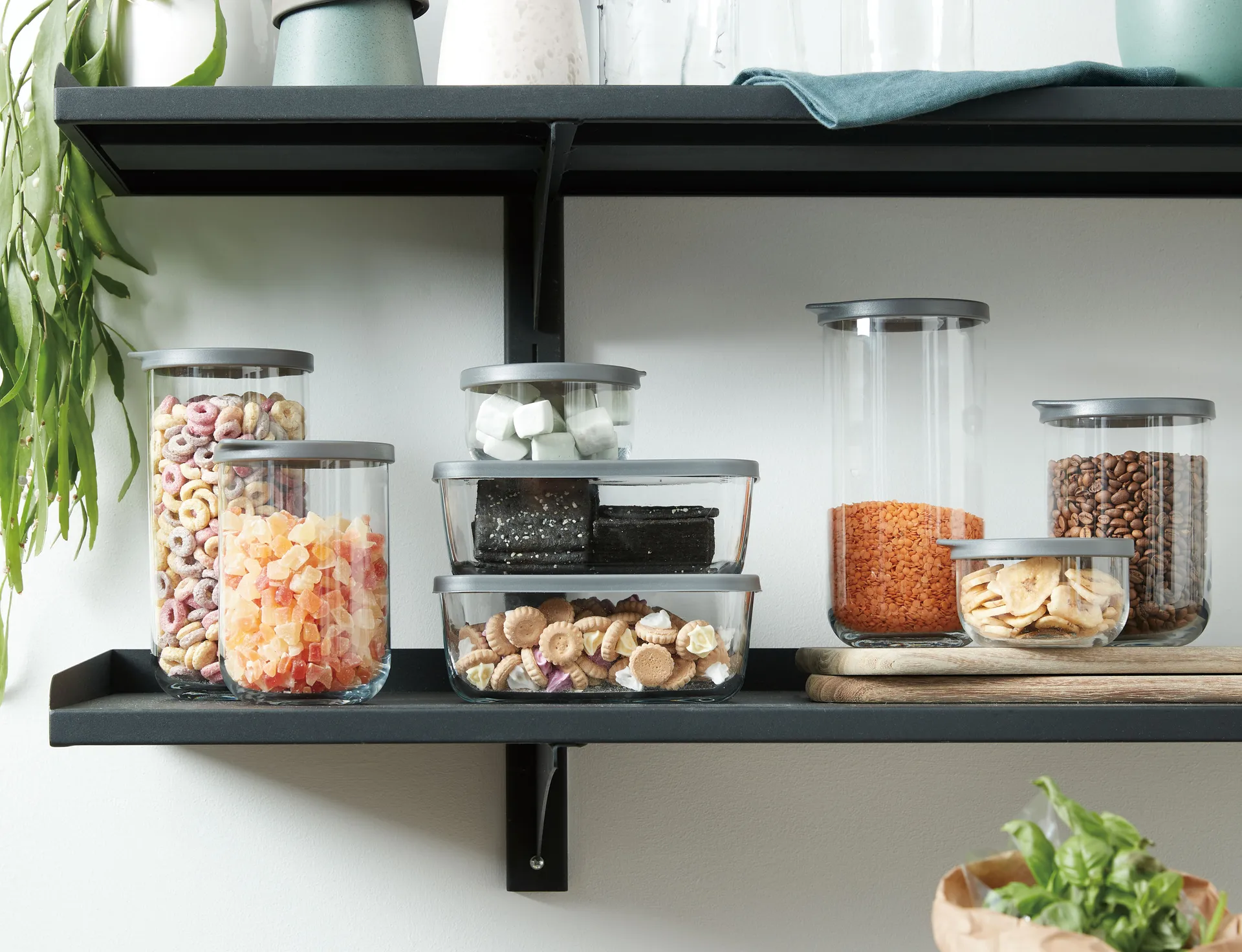 카페 수납 병 & 덮개 1.4 리터, Clear Aida | 아이다