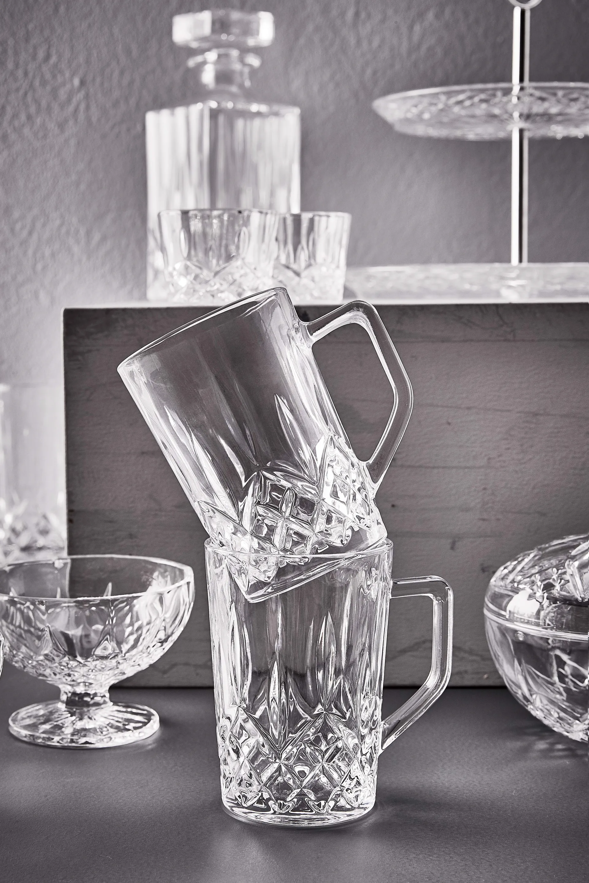 하비 커피 글래스 & 손잡이 27.5 cl 4개 세트, Clear Aida | 아이다