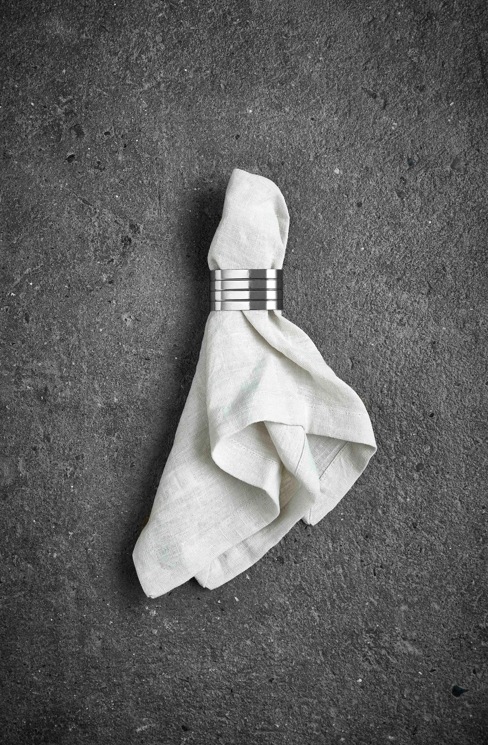 그루비 냅킨 링 4개 세트, Stainless steel Aida | 아이다