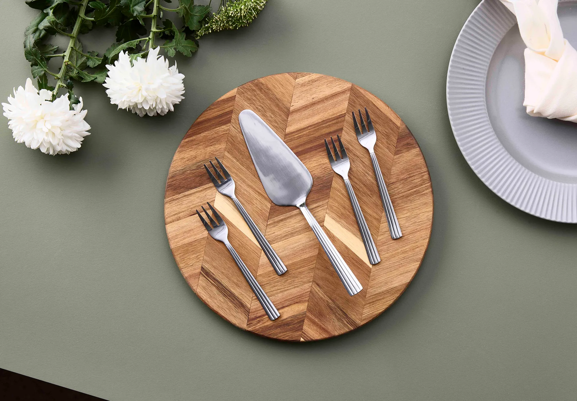 그루비 케이크 커트러리 5개 세트, Stainless steel Aida | 아이다