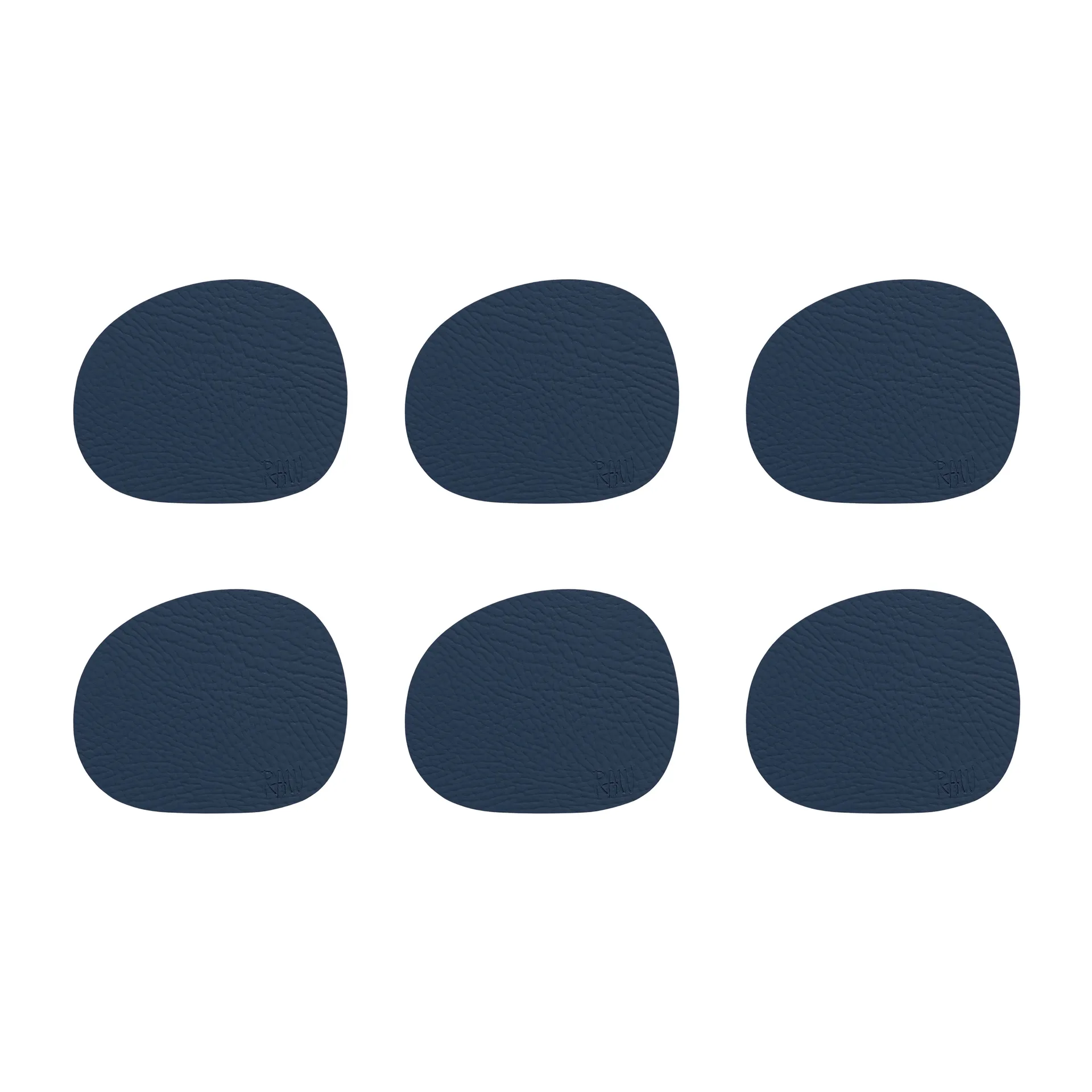 로 가죽 코스터 6개 세트, Dark blue Aida | 아이다