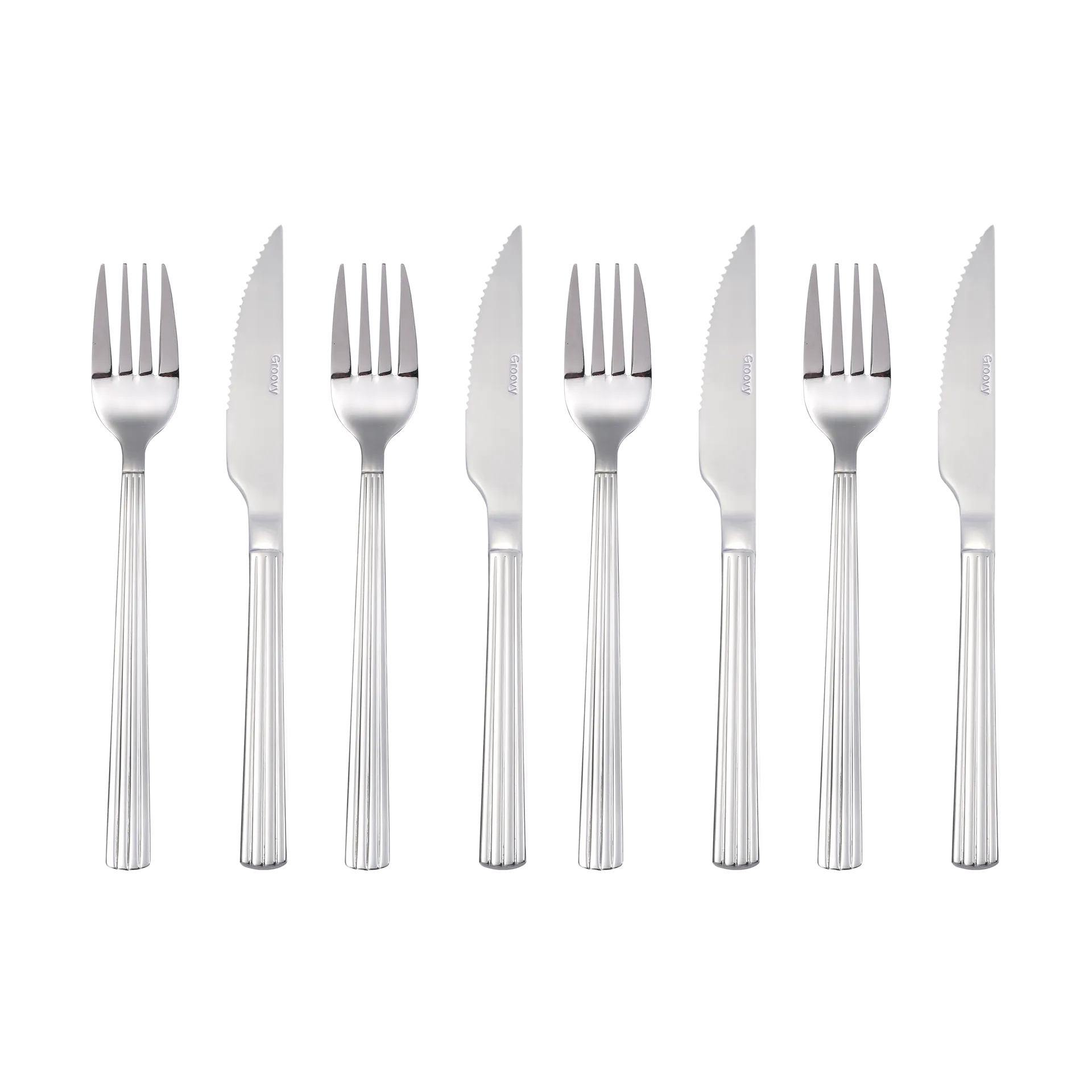 그루비 커트러리 세트 8개 세트, Stainless steel Aida | 아이다