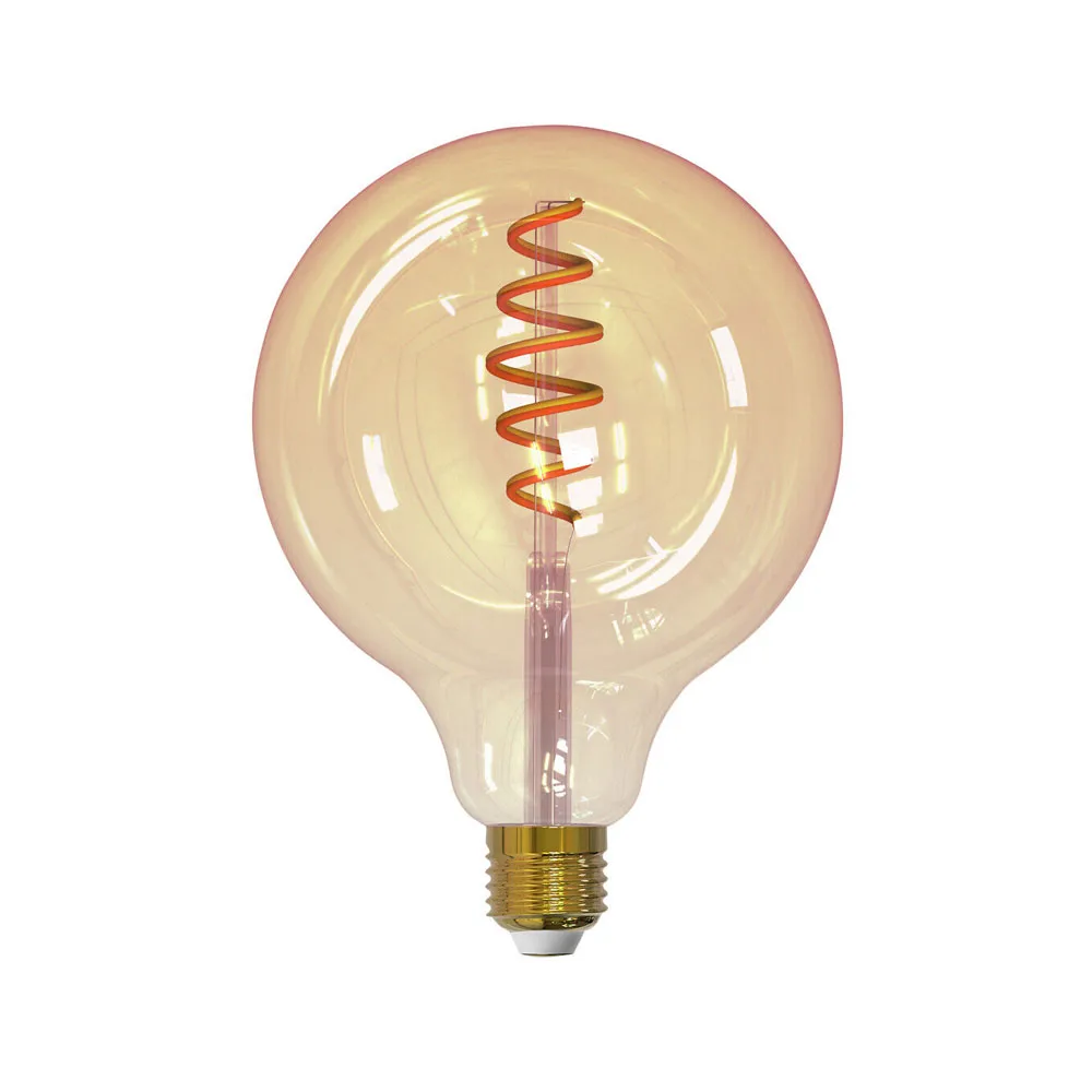 아이람 스마트홈 필라멘트 LED-글로브 전구, Amber, 125mm, spiral e27, 6w Airam | 아이람