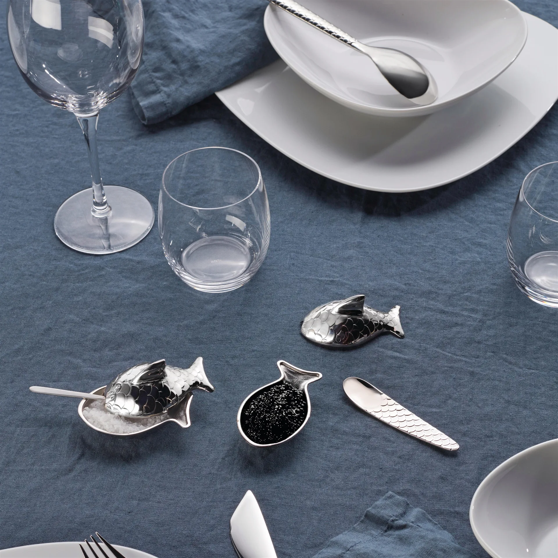 Colombina fish salt cellar, stainless steel Alessi | 알레시