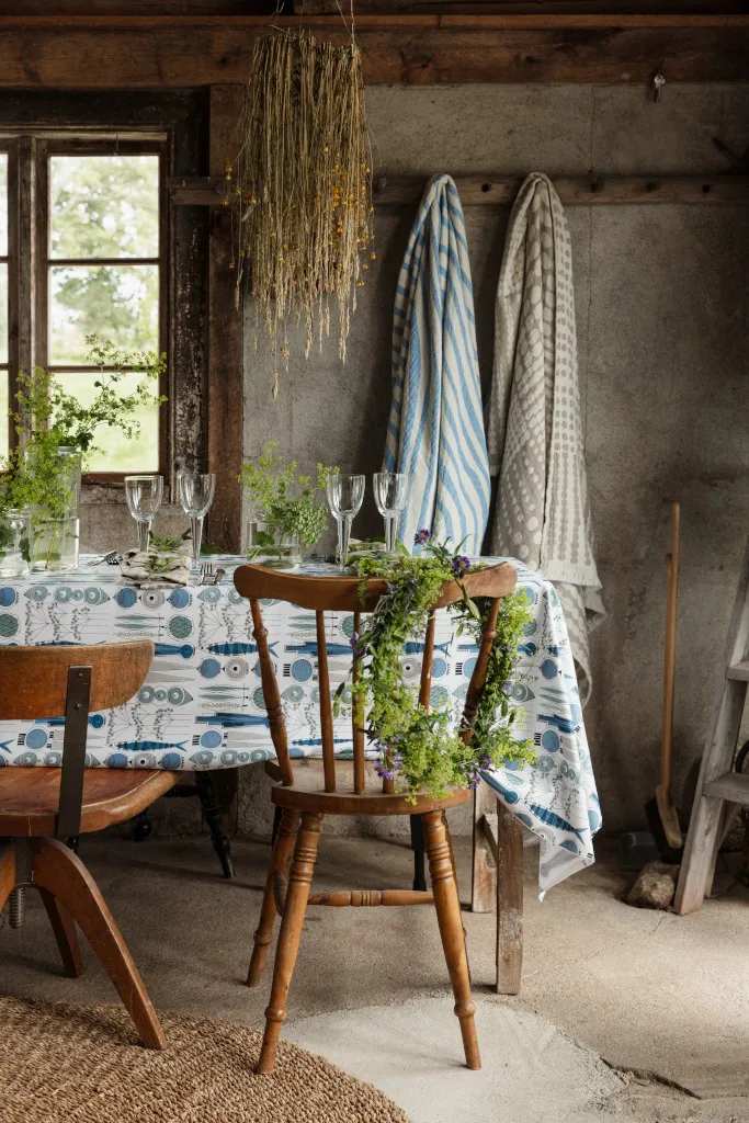 하벳 담요 120x170 cm, Blue-offwhite Almedahls | 알메달스