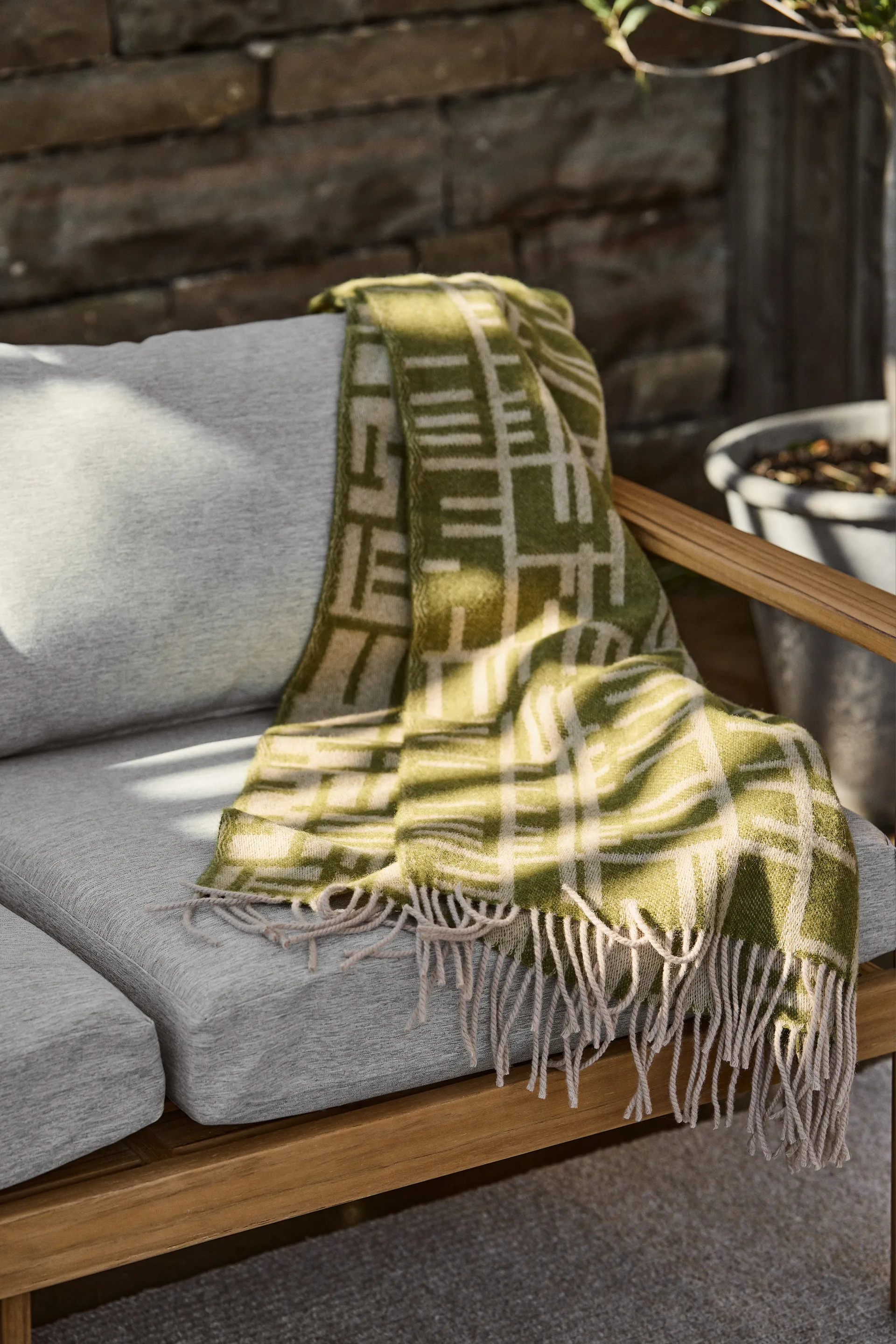 피케핀 스로우 130x170 cm, Moss green-beige Almedahls | 알메달스