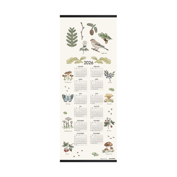 포레스트 워크 캘린더 2026 - 35x90 cm - Almedahls | 알메달스
