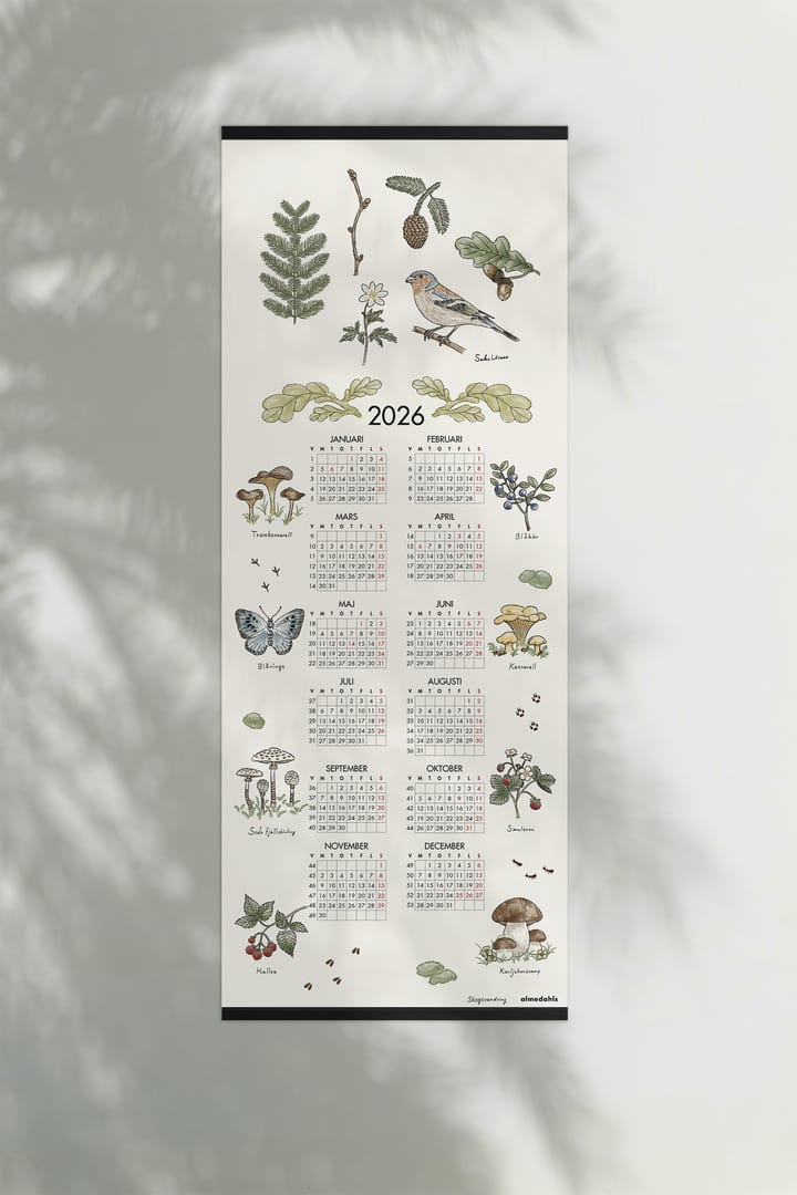 포레스트 워크 캘린더 2026, 35x90 cm Almedahls | 알메달스