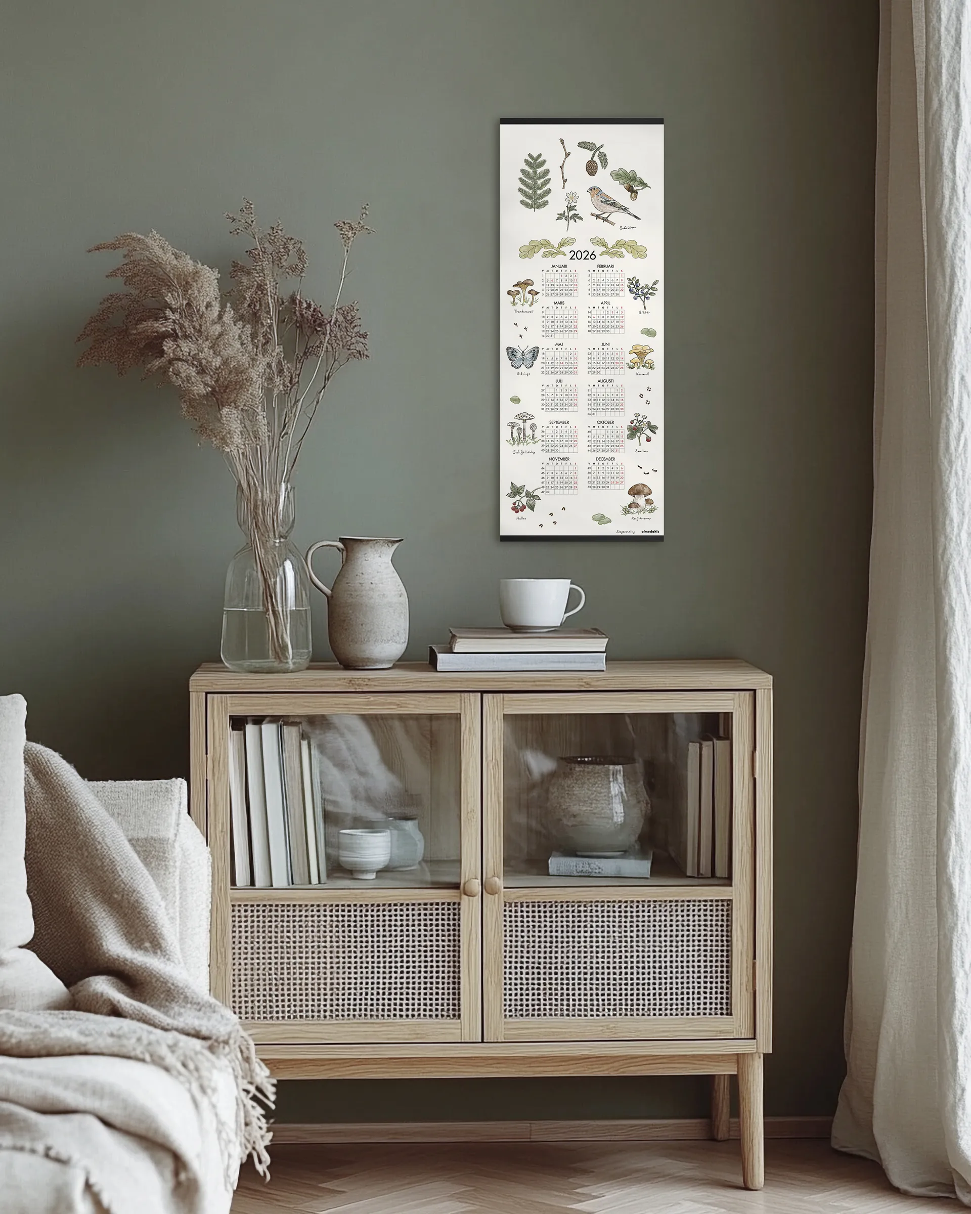 포레스트 워크 캘린더 2026, 35x90 cm Almedahls | 알메달스