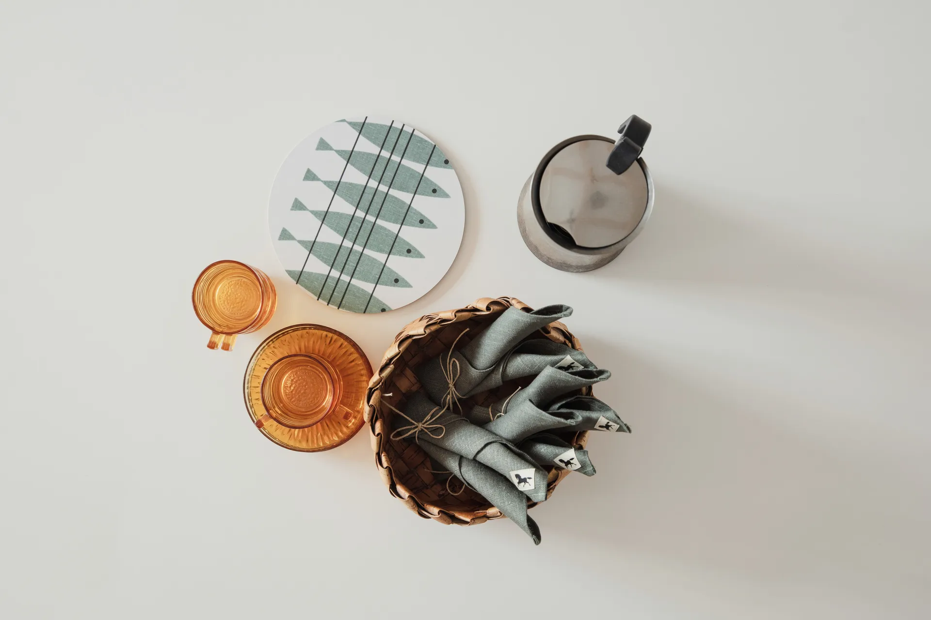 리넨 냅킨 32x32 cm 2개 세트, Green Almedahls | 알메달스