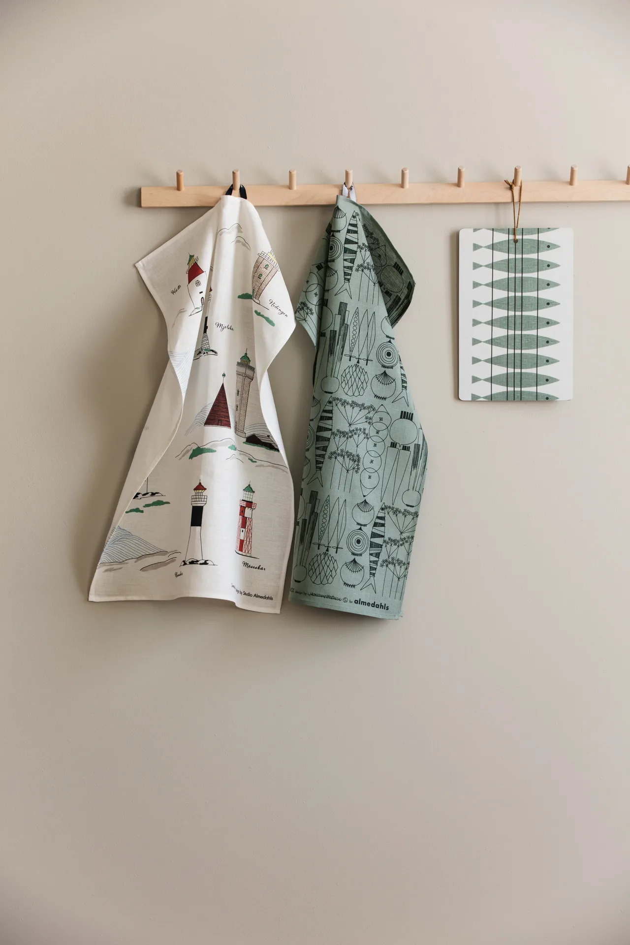 스웨디시 라이트하우스 주방 타월 47x70 cm, White-multi Almedahls | 알메달스