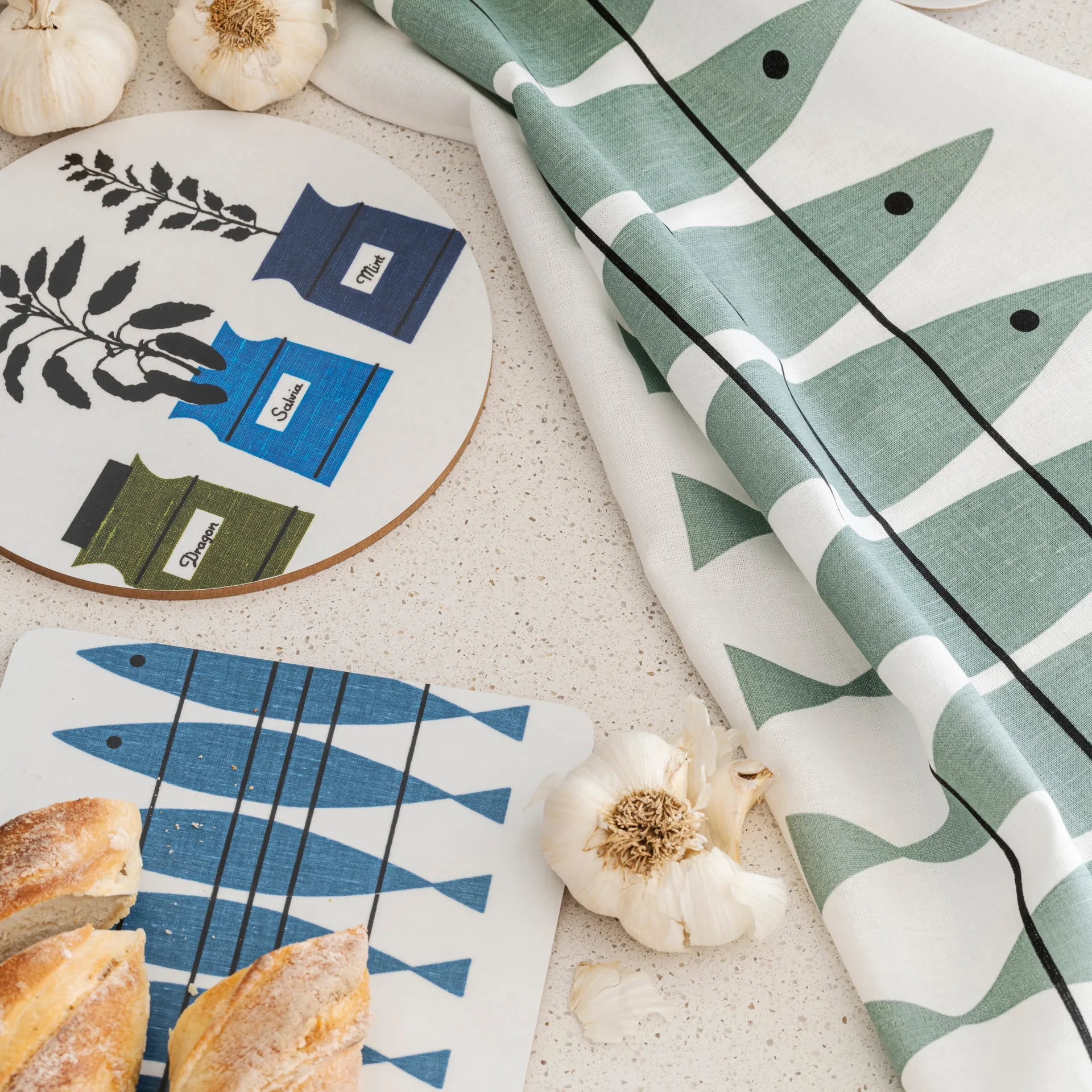 청어 주방타올, Green-grey Almedahls | 알메달스