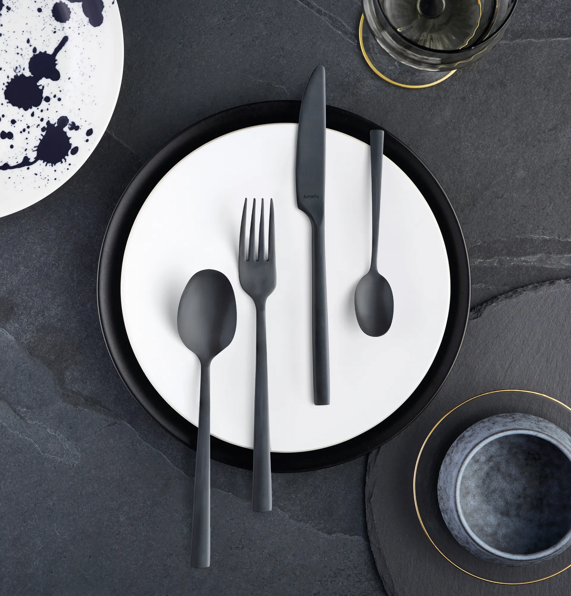 Manille Vintage 커트러리 세트 16 pieces, Black Amefa