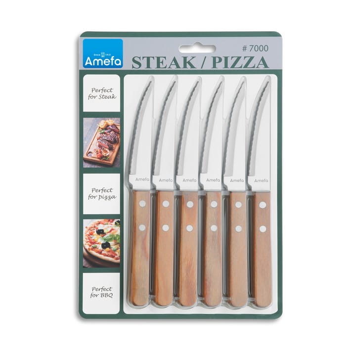 Pizza 그릴 나이프 6개 세트, Oak Amefa | 아메파