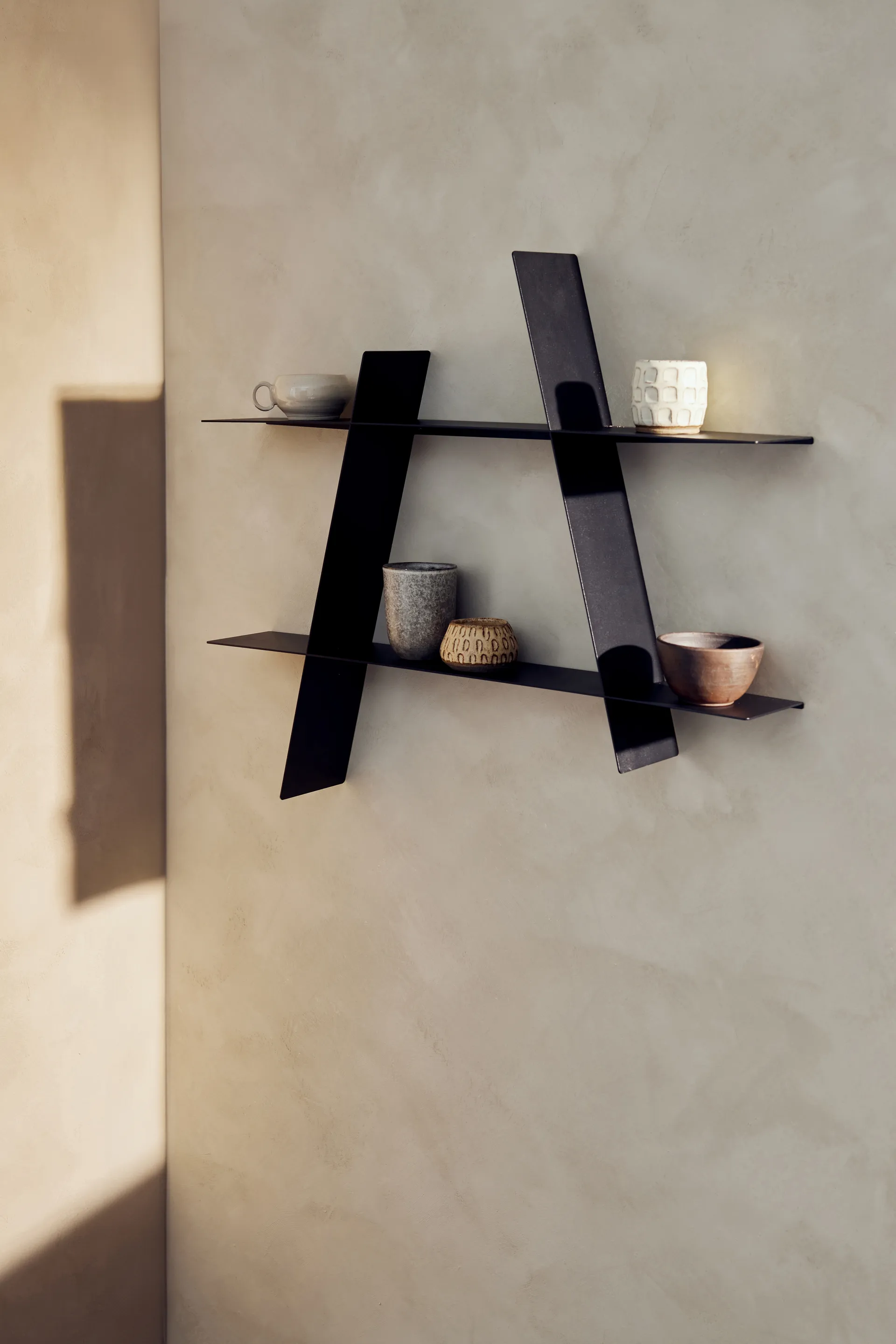 A-선반 벽 선반 라지 78x12x67 cm, Black Andersen Furniture