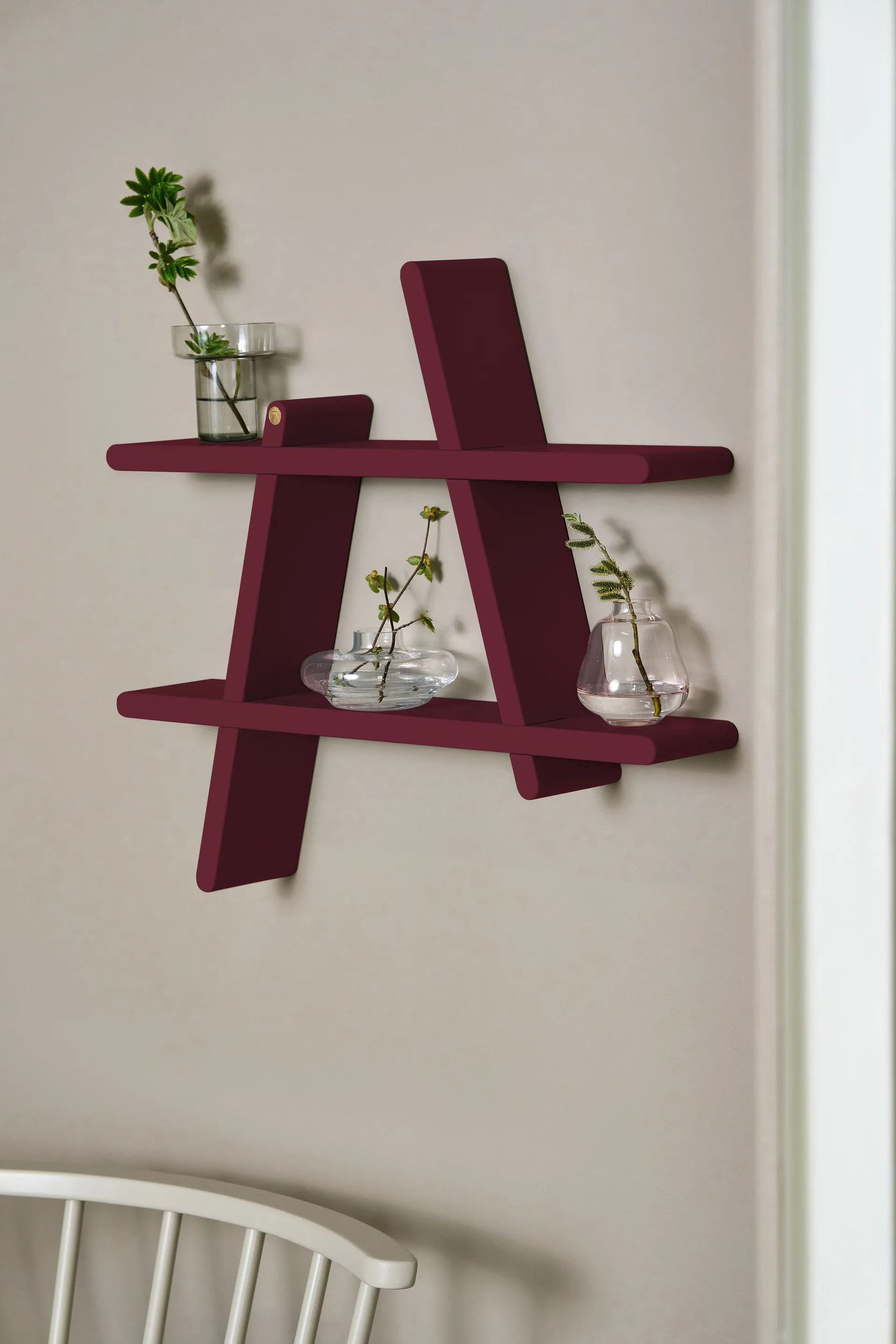 A-선반 벽 선반 스페셜 에디션, Wine red L 78x12x67 cm Andersen Furniture