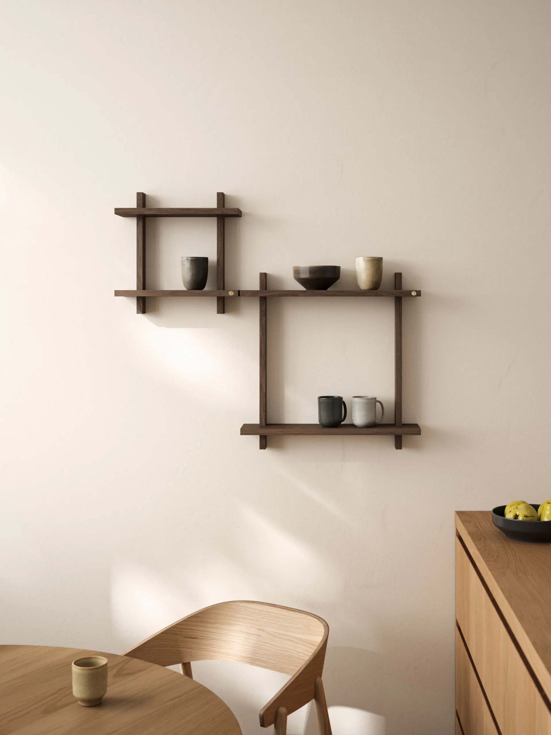트리트 더블 벽 선반, Smoked Oiled Oak, 50x12x50 cm Andersen Furniture