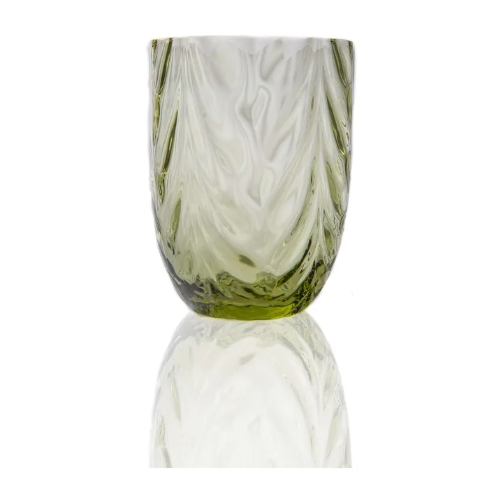 웨이브 드링킹 글래스 25 cl - Olivegreen - Anna Von Lipa