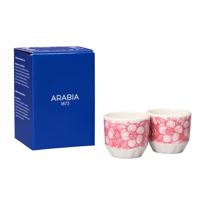 후빌라 에그 컵 2개 세트 - Pink-white - Arabia | 아라비아핀란드