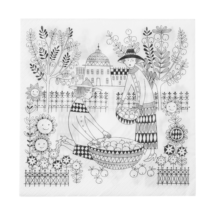 에밀리아 페이퍼 냅킨 33x33 cm 20개 세트 - Black-white - Arabia | 아라비아핀란드