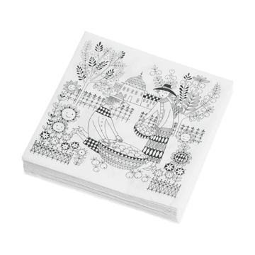 에밀리아 페이퍼 냅킨 33x33 cm 20개 세트 - Black-white - Arabia | 아라비아핀란드