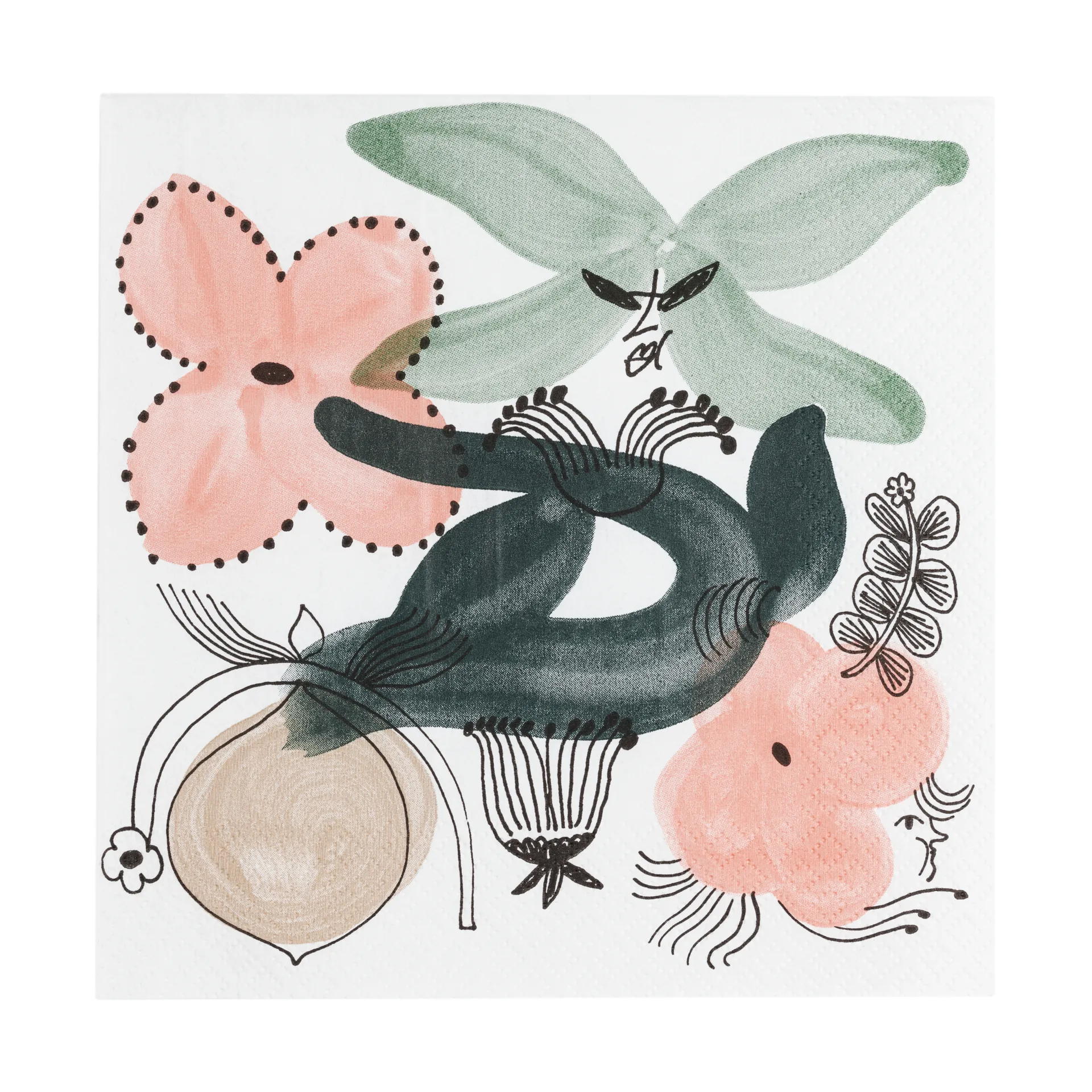 Kukkamaa 페이퍼 냅킨 33x33 cm 20개 세트, Green Arabia | 아라비아핀란드