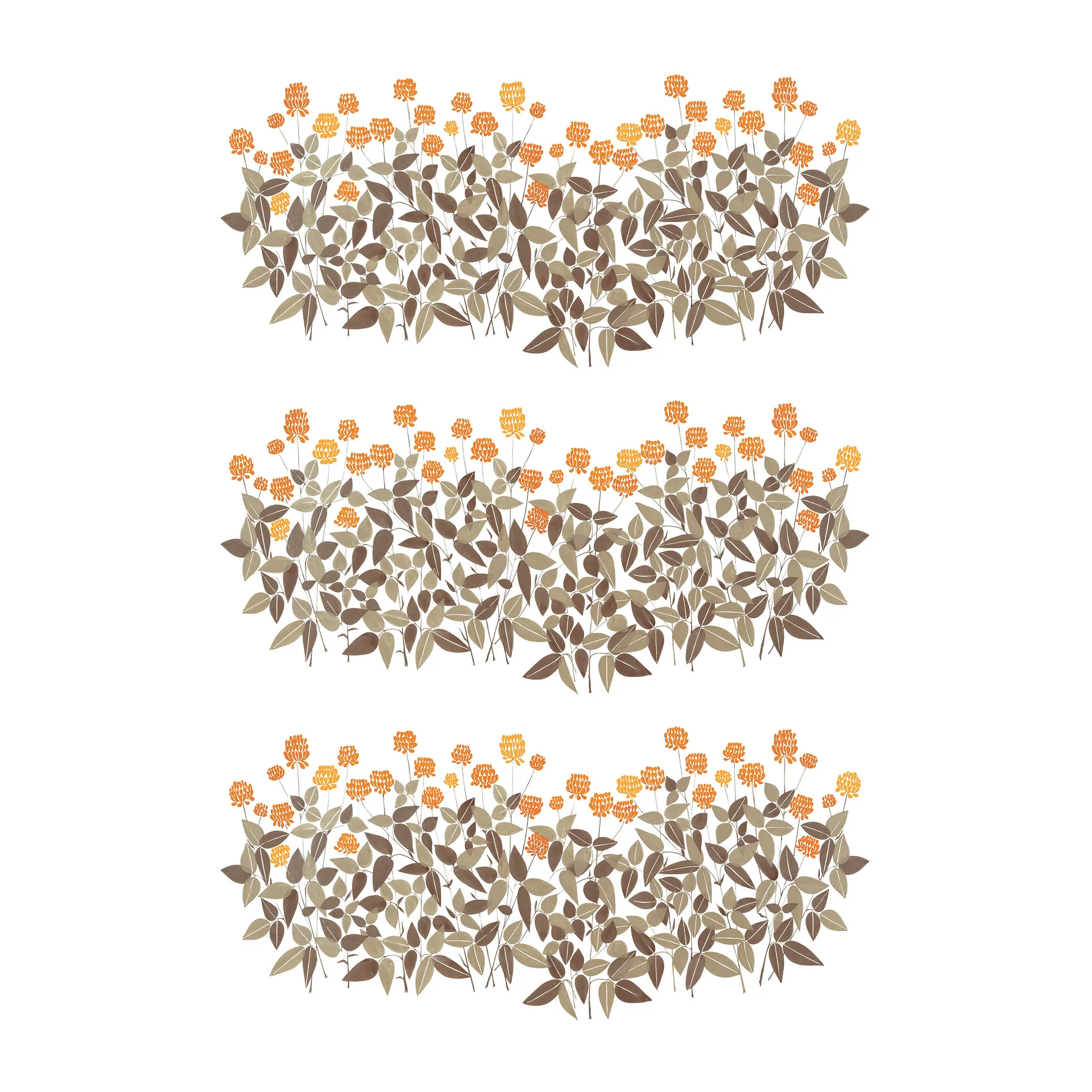 Ängsmark 패브릭, Green-orange Arvidssons Textil | 아르빗손 텍스타일
