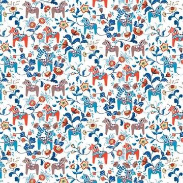 레크샌드 오일 클로스 - blue-orange - Arvidssons Textil | 아르빗손 텍스타일