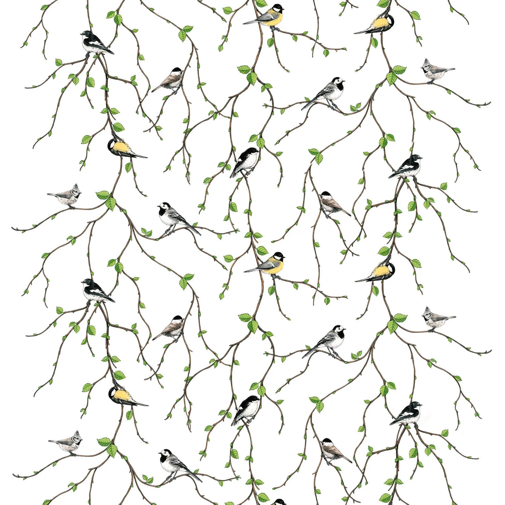 Fågelfest 패브릭, multi Arvidssons Textil | 아르빗손 텍스타일