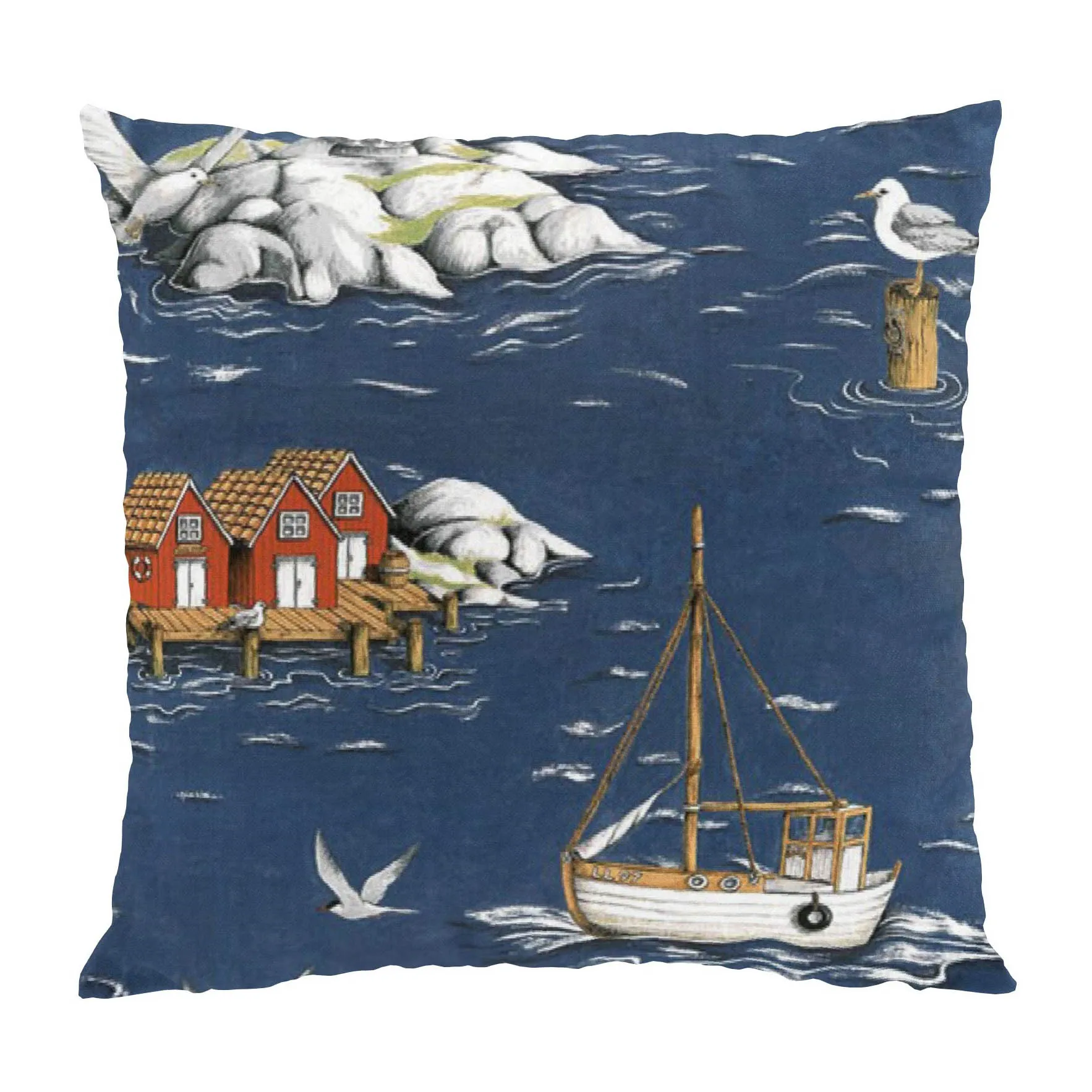 Fiskeskär 베개커버 47x47 cm, Blue Arvidssons Textil | 아르빗손 텍스타일